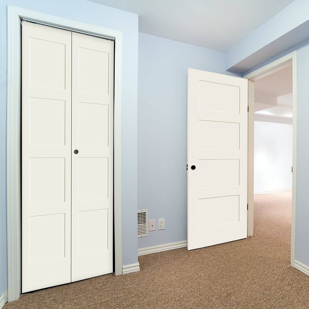 Trimlite 2068138-8444Bf 24 inch by 79 inch Flat 4-Panel Shaker Interior Bifold Door- Primed