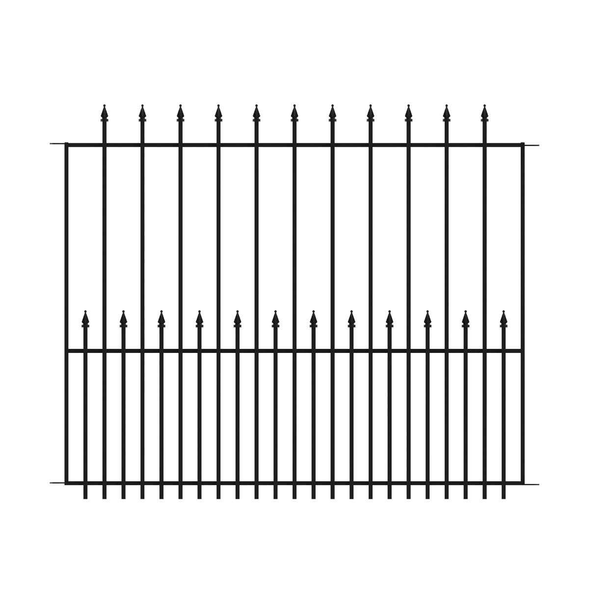 Yardlink Grand Empire XL 3.8-ft H x 4.7-ft W Black Steel Pressed Point Decorative Fence Panel | 504094
