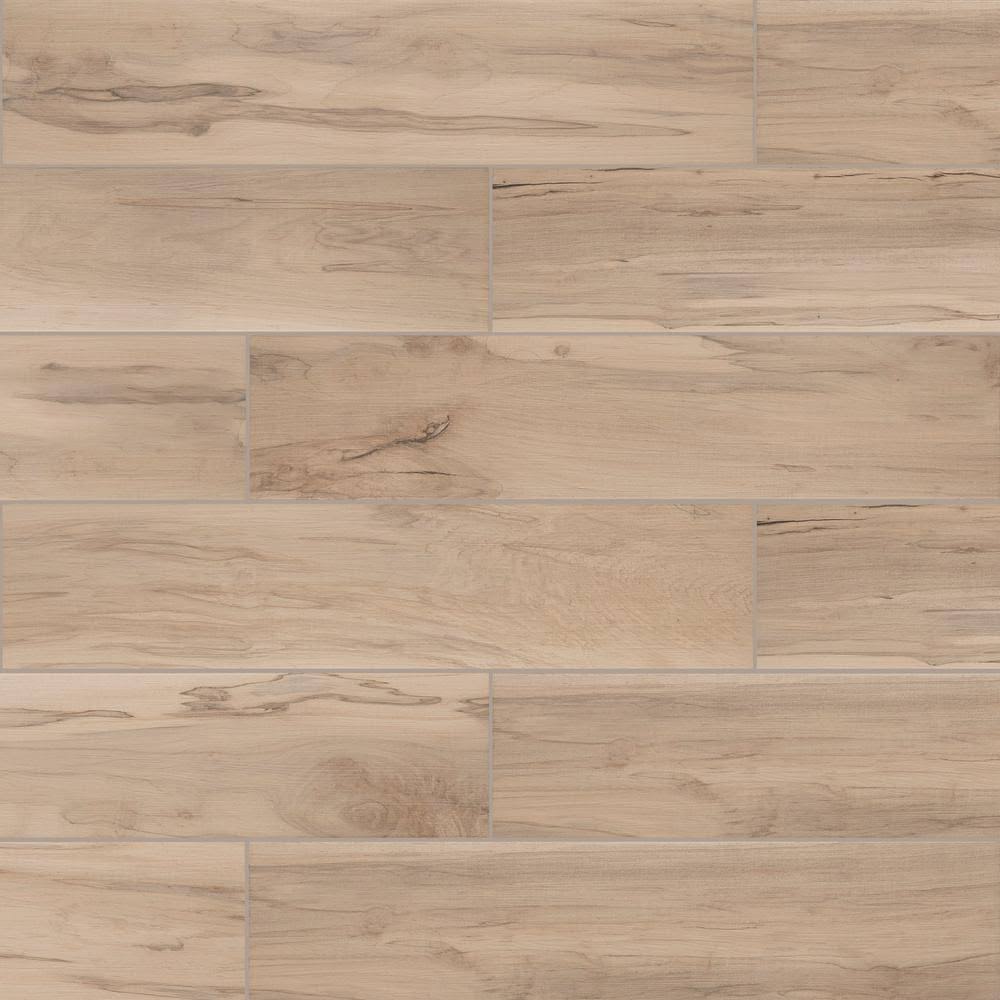 Florida Tile Home Collection Hickory Wood Beige 8 in. x 36 in. Porcelain Floor and Wall Tile (15.54 Sq. ft./Case)