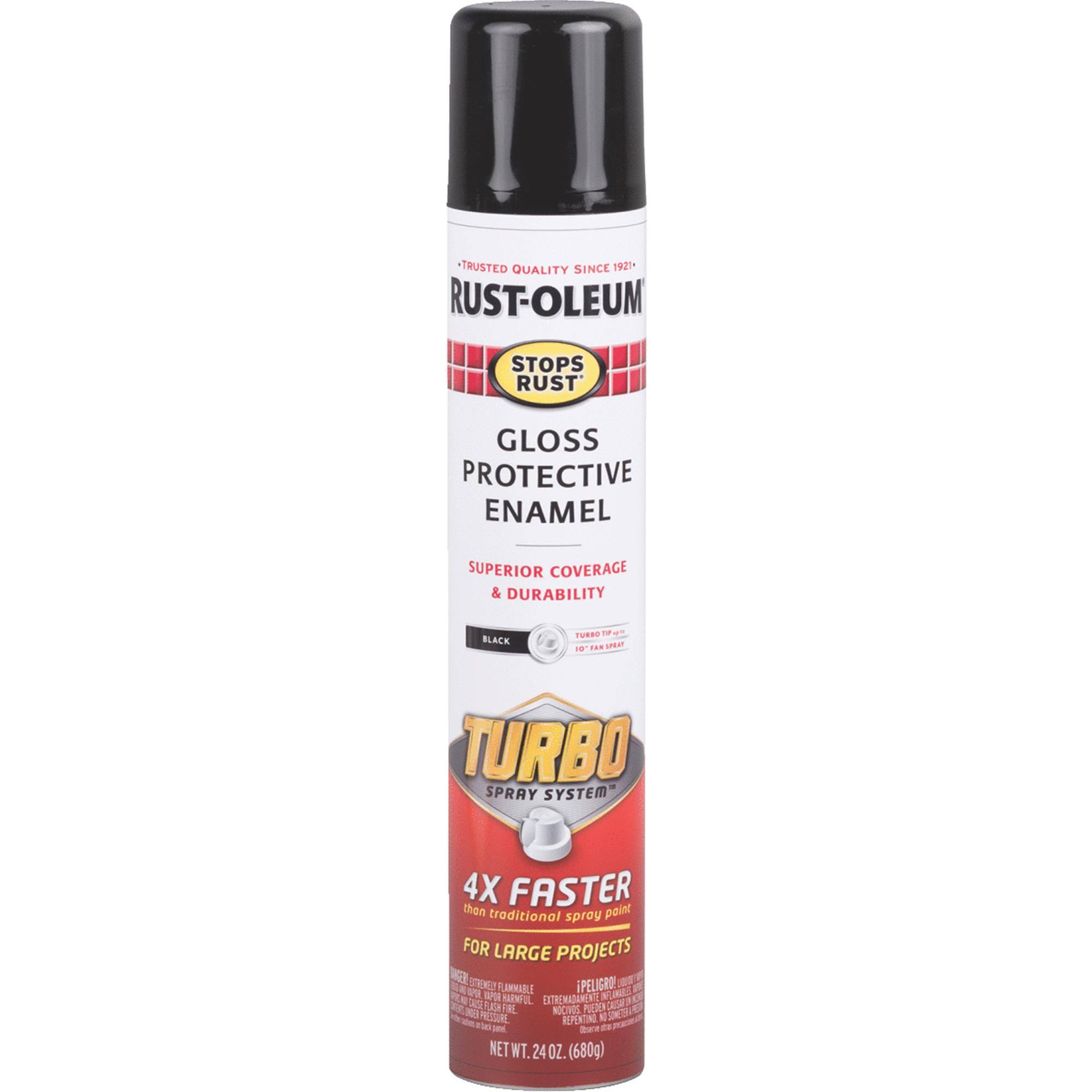 Rust Oleum 334128 Stops Rust Turbo Spray Paint, 24 oz, Gloss Black