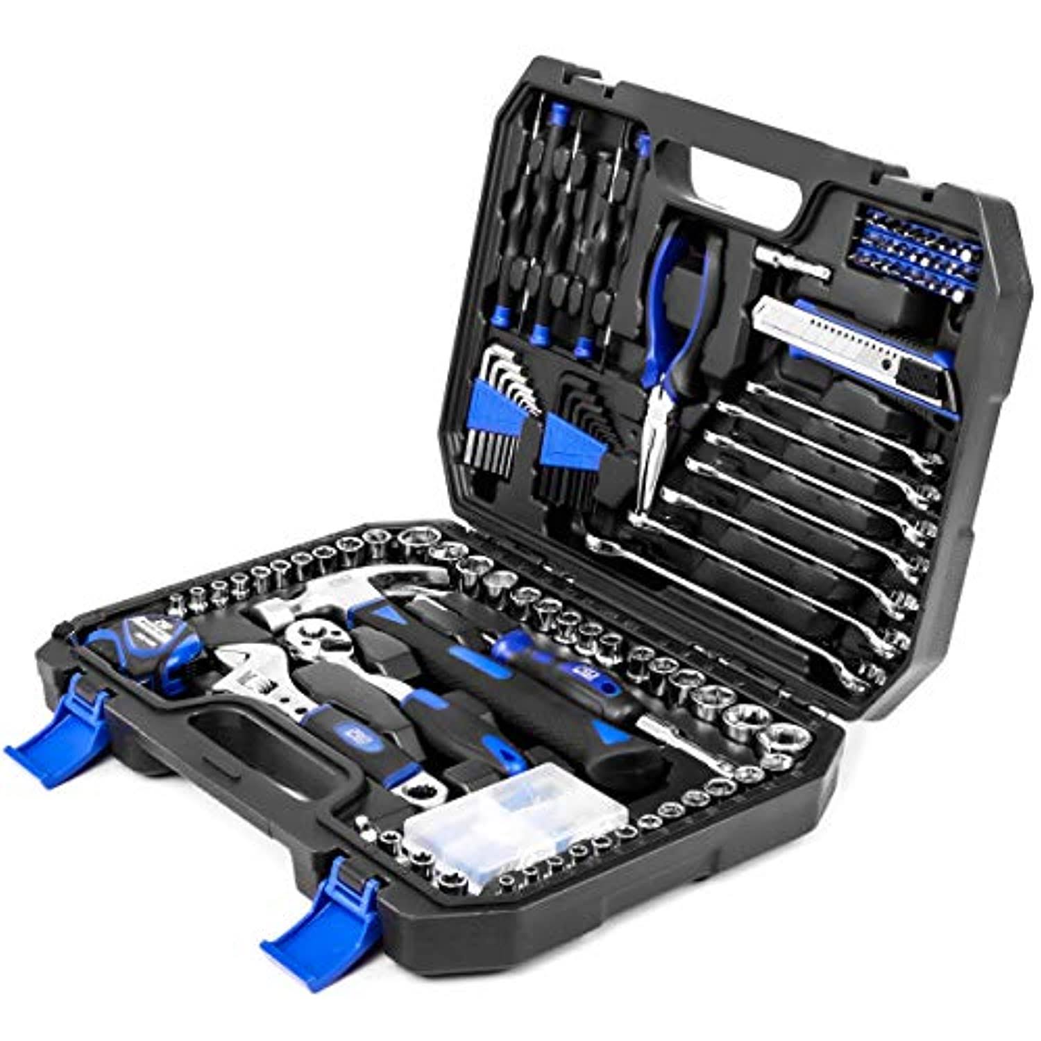 148-Piece Hand Tool Set, Prostormer Mixed Socket Wrench Household/Auto Kit with Toolbox Storage Case for Mechanical Repair, DIY, Home Maintenance