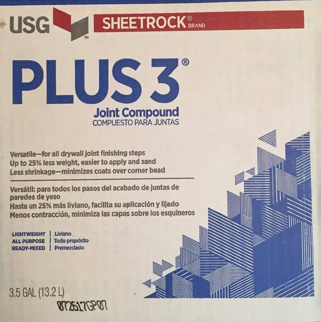 Sheetrock 383640 Plus-3 Lightweight All-Purpose Joint Compound,3.5 Gal