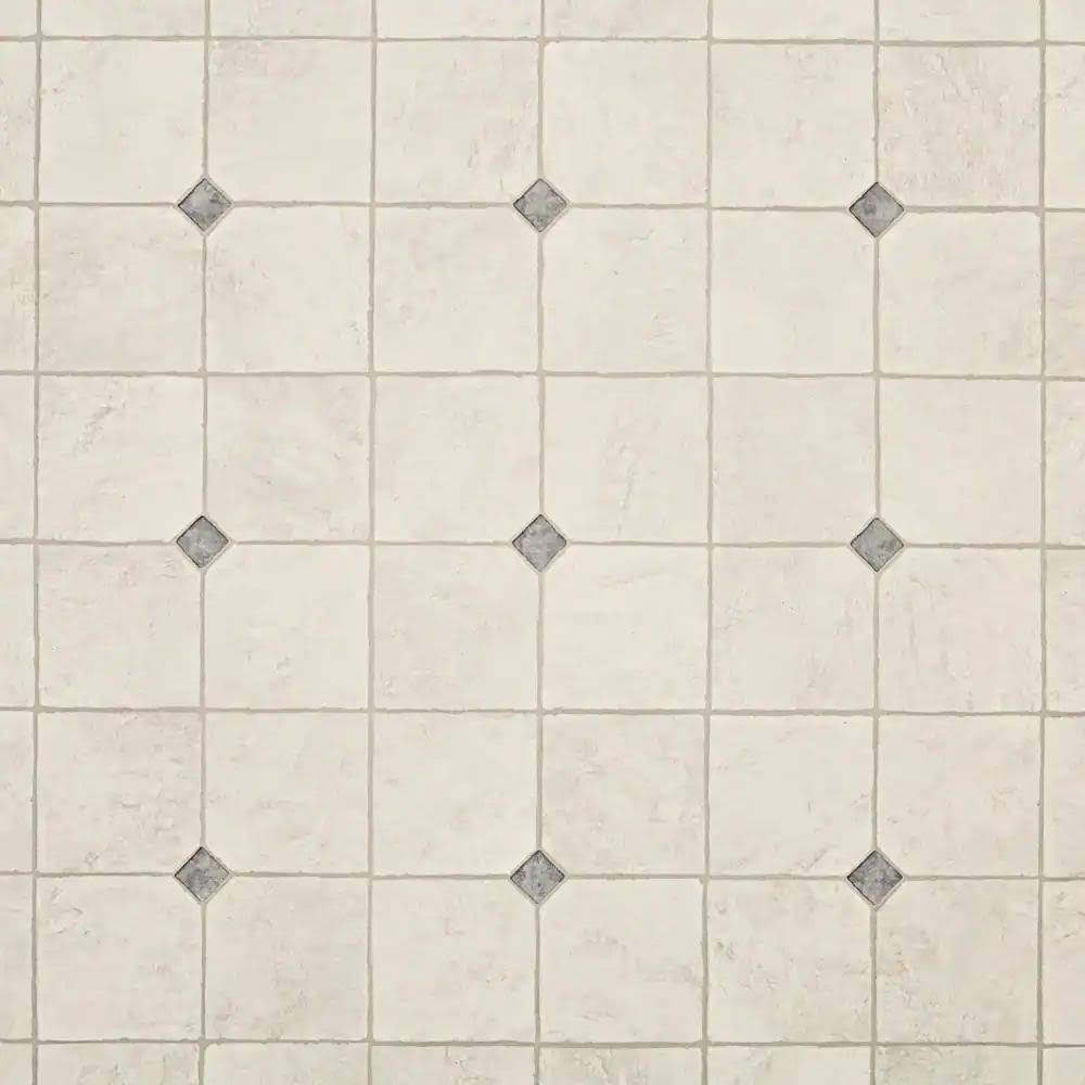 Style Selections Carriage Point Stone 4.72-mil x 12-ft W Waterproof Cut-to-Length Vinyl Sheet Flooring in Gray | U3700.622K504G144