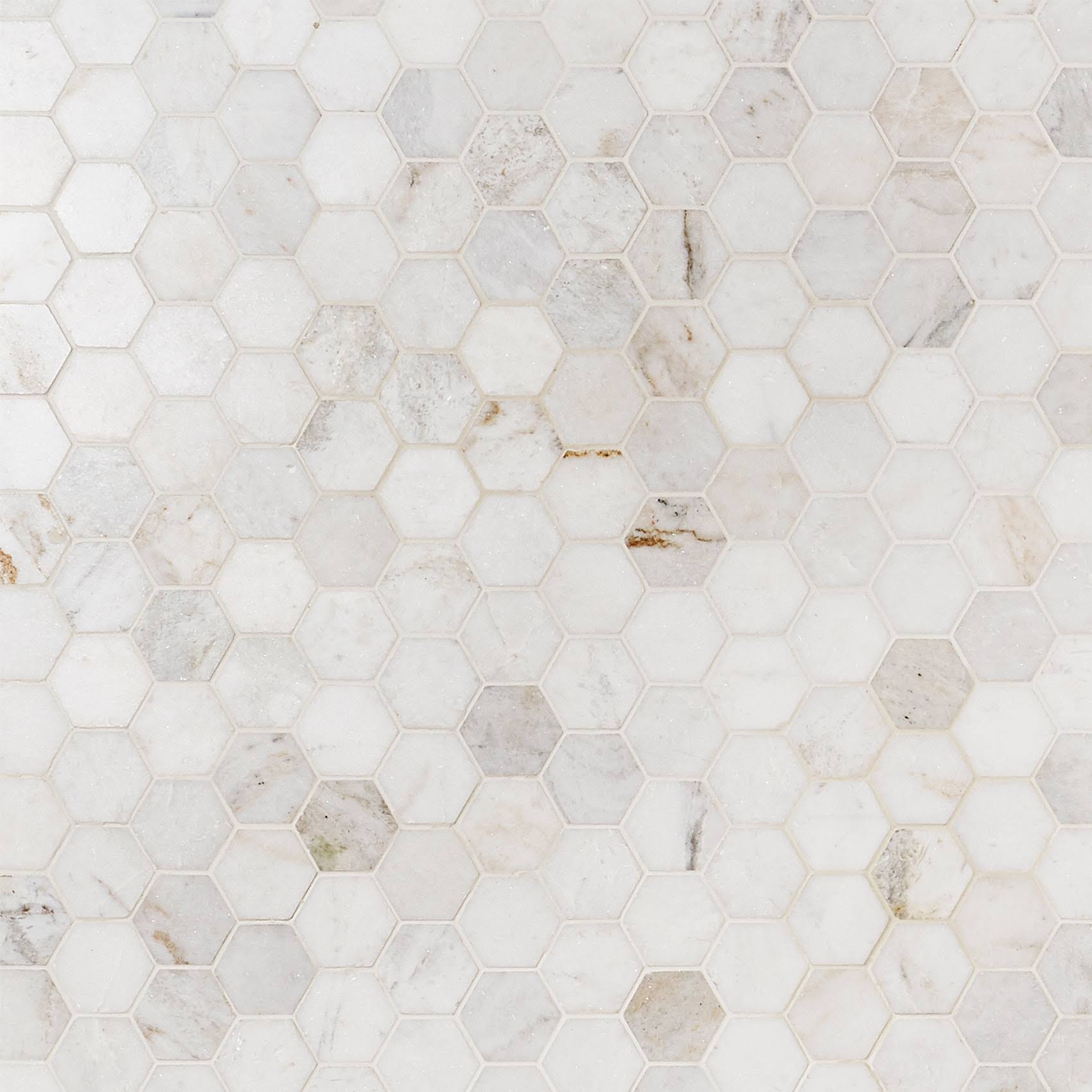 Ivy Hill Tile Arctic White 11.73 in. x 12 in. Hexagon Polished Marble Mosaic Tile (0.97 Sq. ft./Sheet)