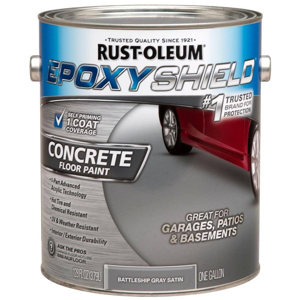 Epoxy Shield Concrete Floor Paint, Battleship Gray- 1 gal can