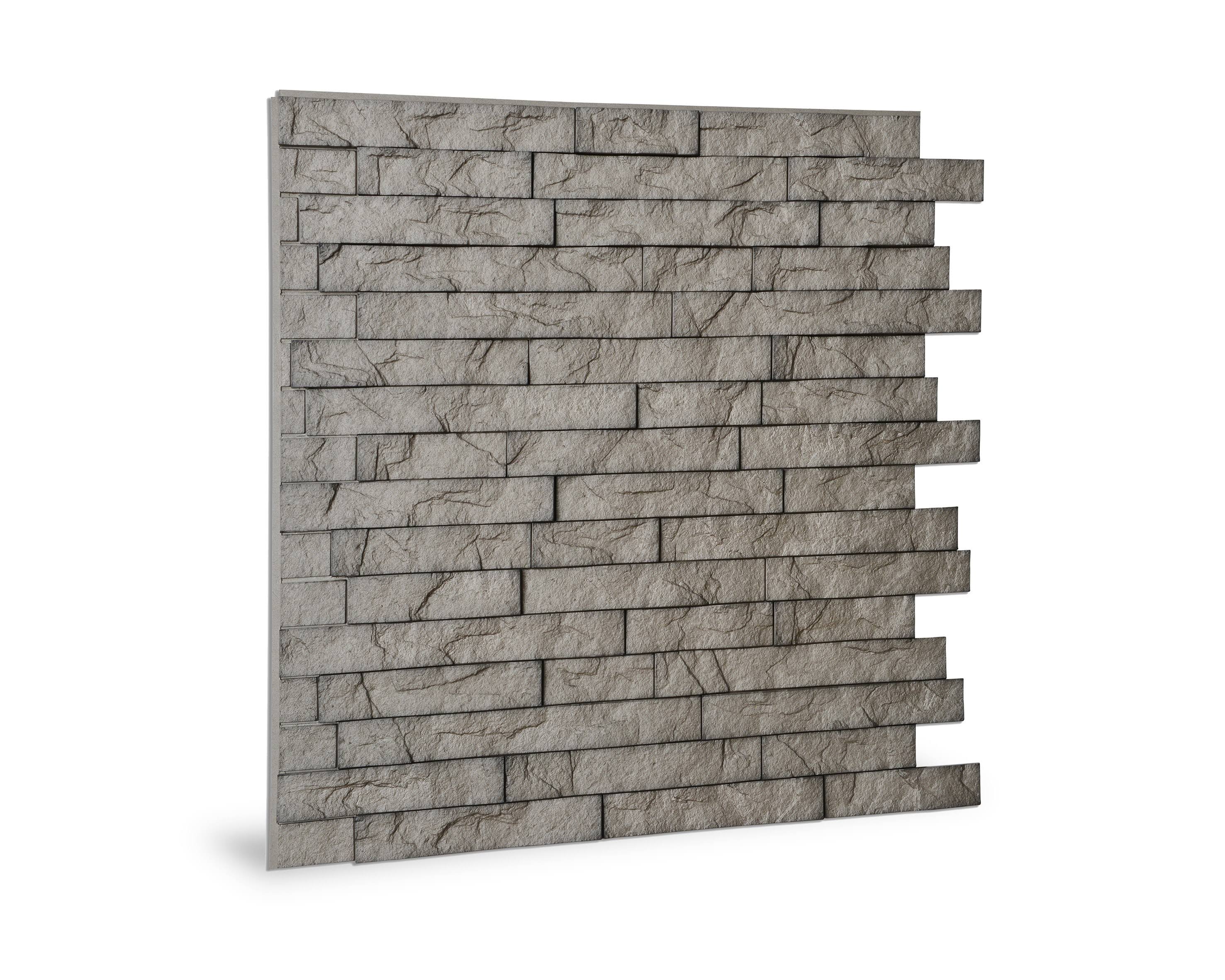 Innovera Decor by Palram 24 in. x 24 in. Ledge Stone PVC Seamless 3D Wall Panels in White 12-Pieces