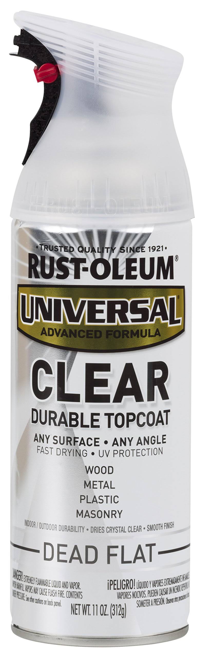 Rust-Oleum 302151 Universal Clear Topcoat Spray Paint, Dead Flat, 11 oz