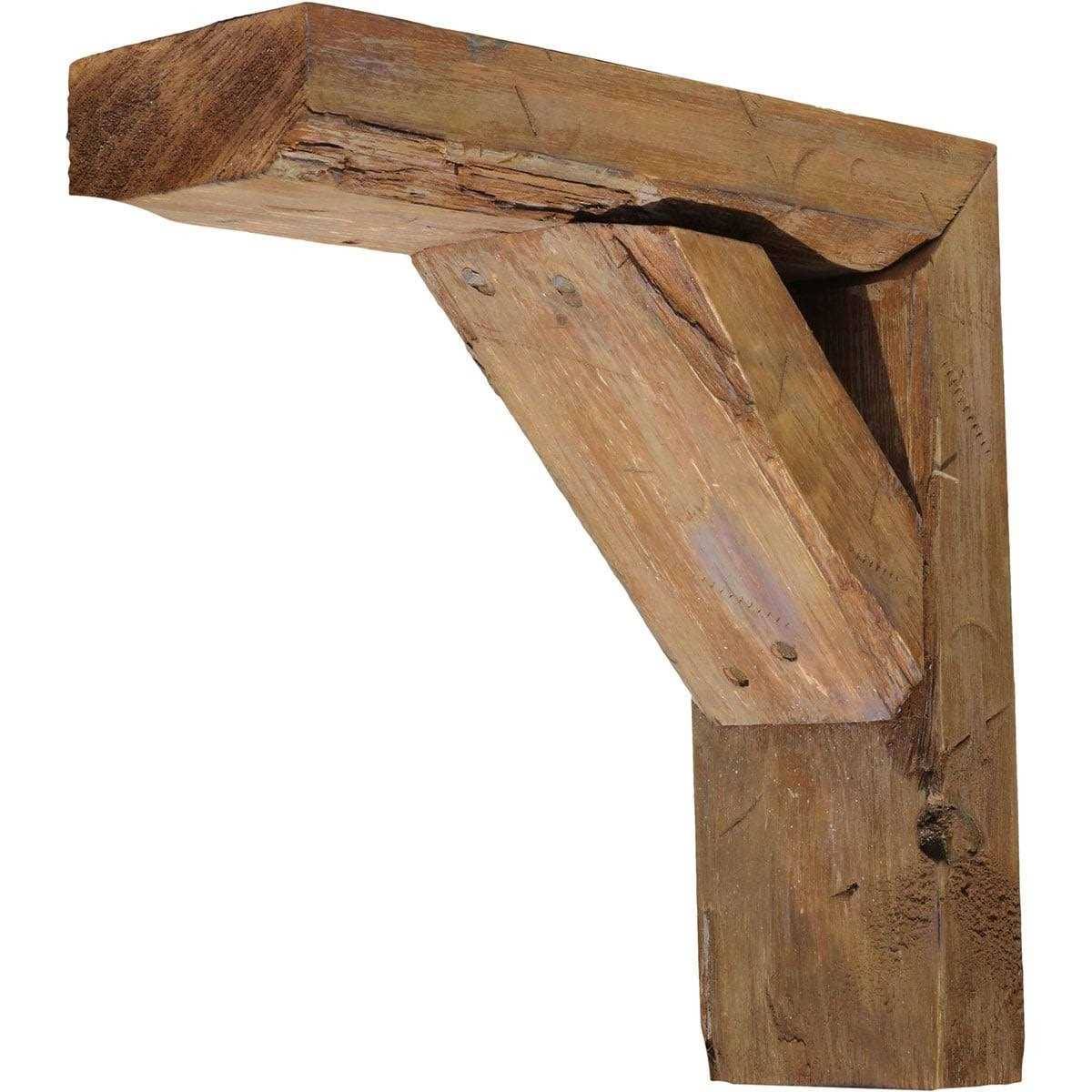 Ekena Millwork 3 1/2 inchw x 8 inchd x 10 inchh Vintage Farmhouse Bracket, Barnwood Decor Collection, Weathered Brown