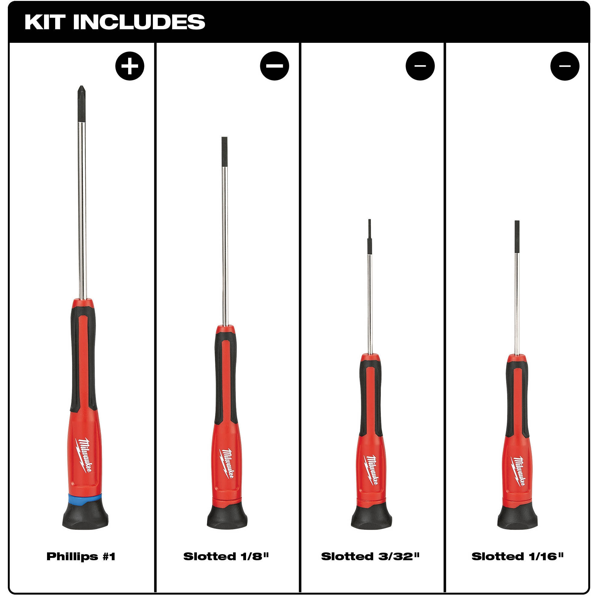 Milwaukee 48-22-2604 4 Piece Precision Screwdriver Set