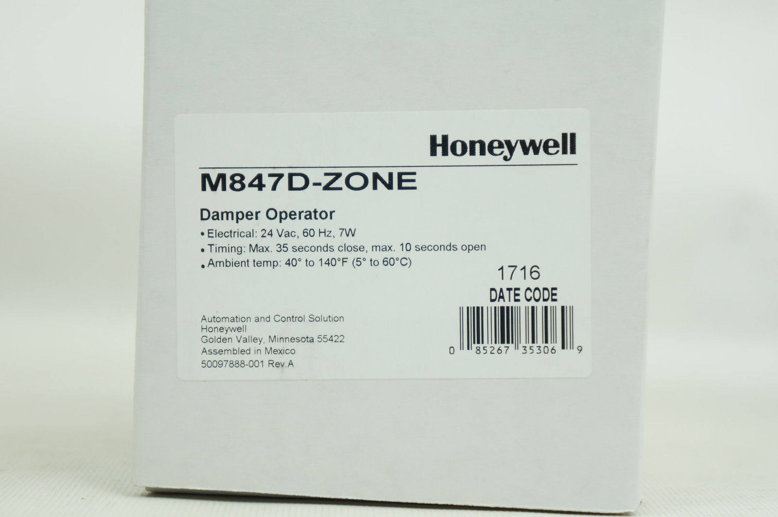 M847D-ZONE Honeywell
