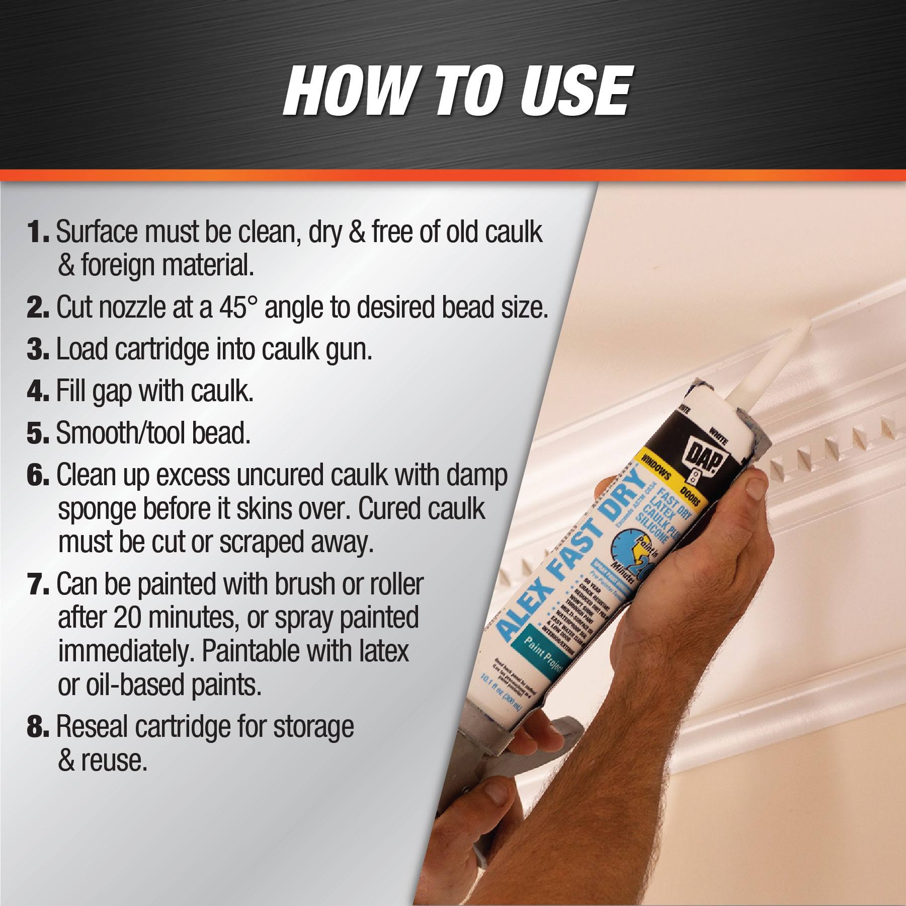 Dap 10.1oz White Alex Fast Dry Acrylic Latex Caulk Plus Silicone