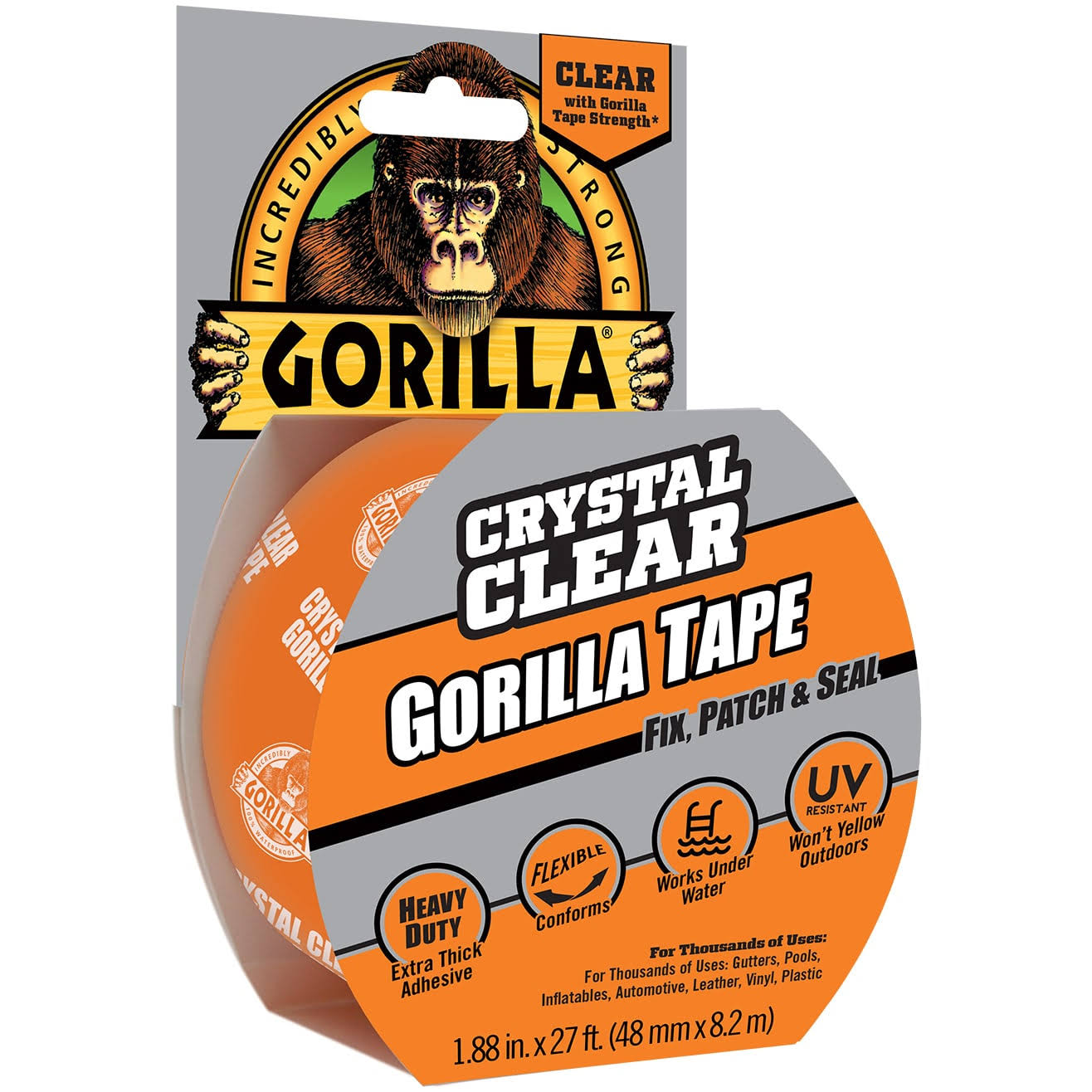 Gorilla 1.88 in. x 9 yds. Crystal Clear Specialty/Anti-Slip Tape