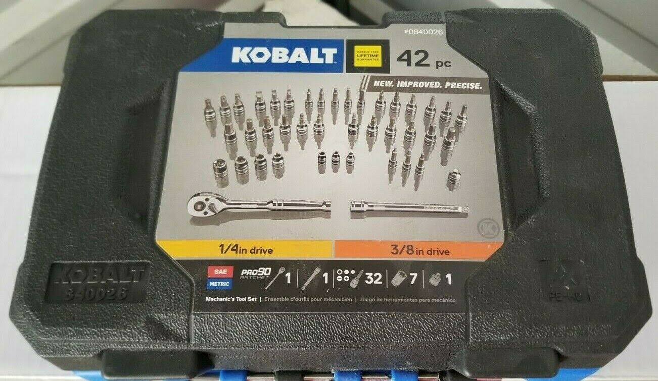 Kobalt 42-Piece 3/8-in Drive Hex Torx Phillips Flathead Driver Socket Polished Chrome