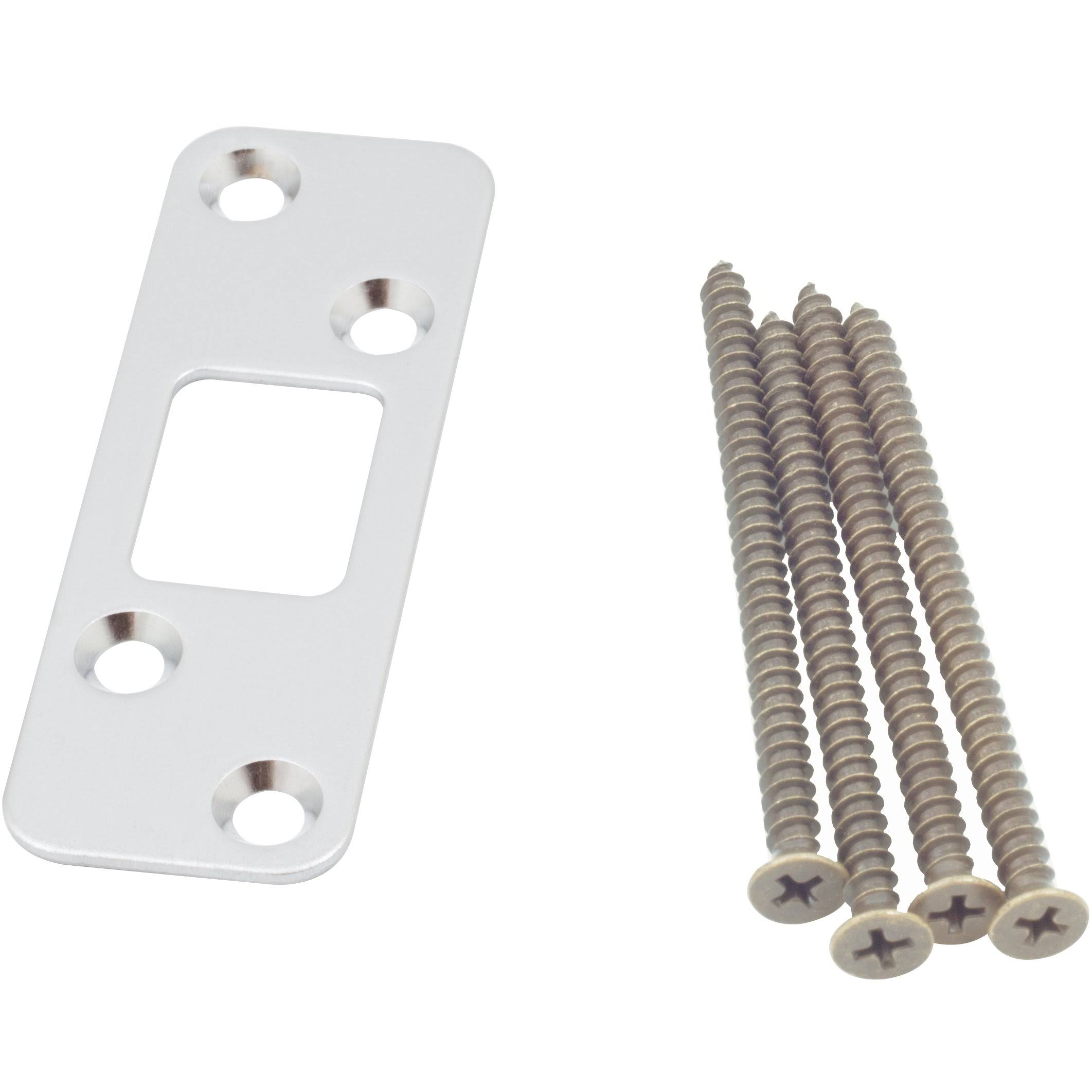 Round Corner Deadbolt Strike- 1 1/8-Inch by 2 3/4-Inch / Satin Nickel