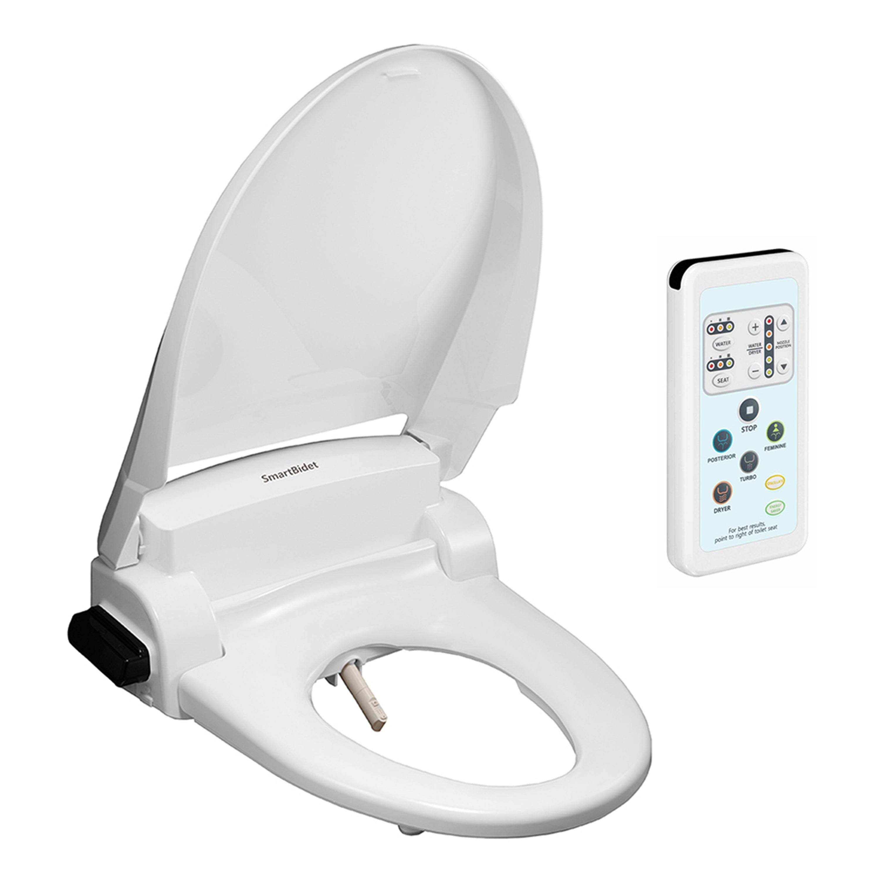 SmartBidet Electric Bidet Seat with Remote Control for Elongated Toilets in White, Size: 20.7' L x 18' W x 7.3' H