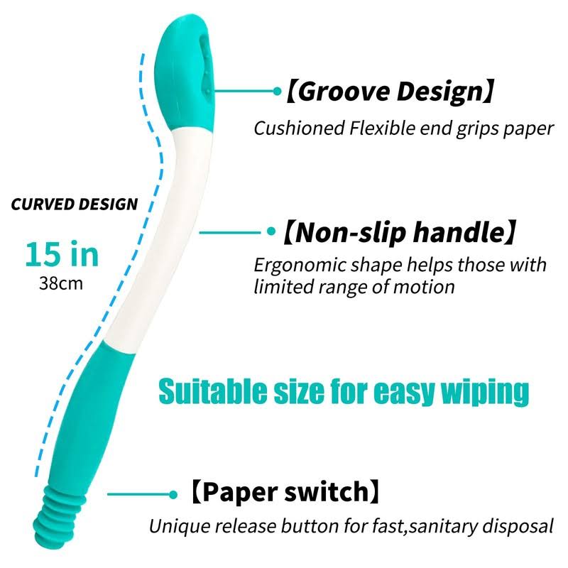 Kirimon Long Reach Comfort Toilet Wiping Aids Tools- Self Assist Bathroom Bottom Buddy Wiping Toilet Aid for Limited Mobility,Elderly, Pregnancy,Dis