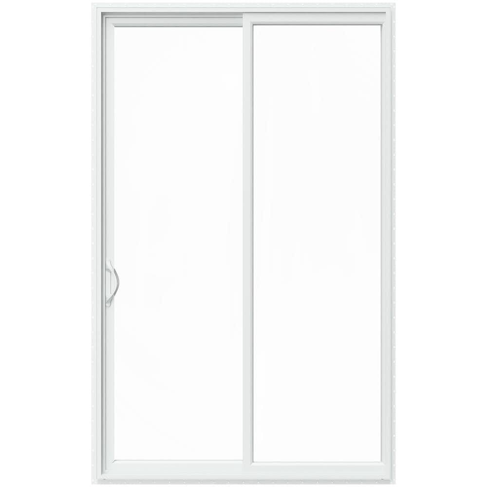 JELD-WEN 96-in x 80-in Low-E White Vinyl Sliding Left-Hand Sliding Double Patio Door Screen Included | LOWOL156200110