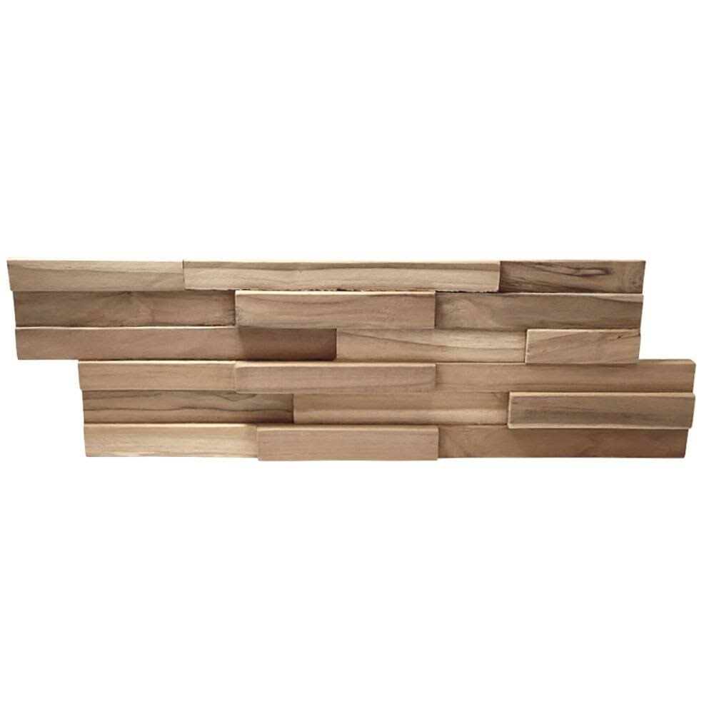 WALL!SUPPLY 0.79 in. x 7.09 in. x 19.49 in. UltraWood Teak Firenze Jointless Common Plank (10-Pack), Brown 22760111