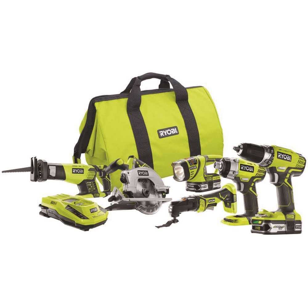 Ryobi P884 One+ 18-Volt Lithium-Ion Ultimate Combo Kit (6-Tool)