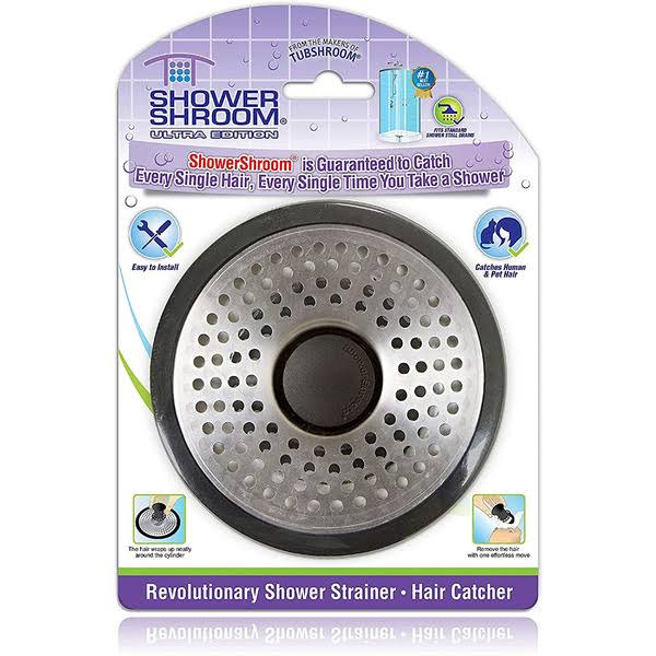 ShowerShroom SHSULT755 Ultra Revolutionary Shower Hair Catcher Drain Protector, Stainless, Size: 4 inch