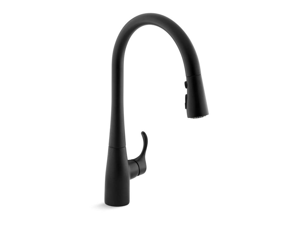 Kohler K-596-2MB Vibrant Brushed Moderne Brass Simplice Pull-Down Kitchen Sink Faucet with three-function Sprayhead