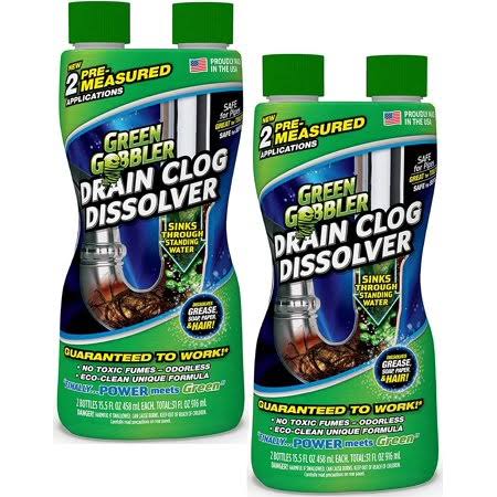 Green Gobbler Liquid | Hair & Grease | Drain Clog Remover- 2 Pack