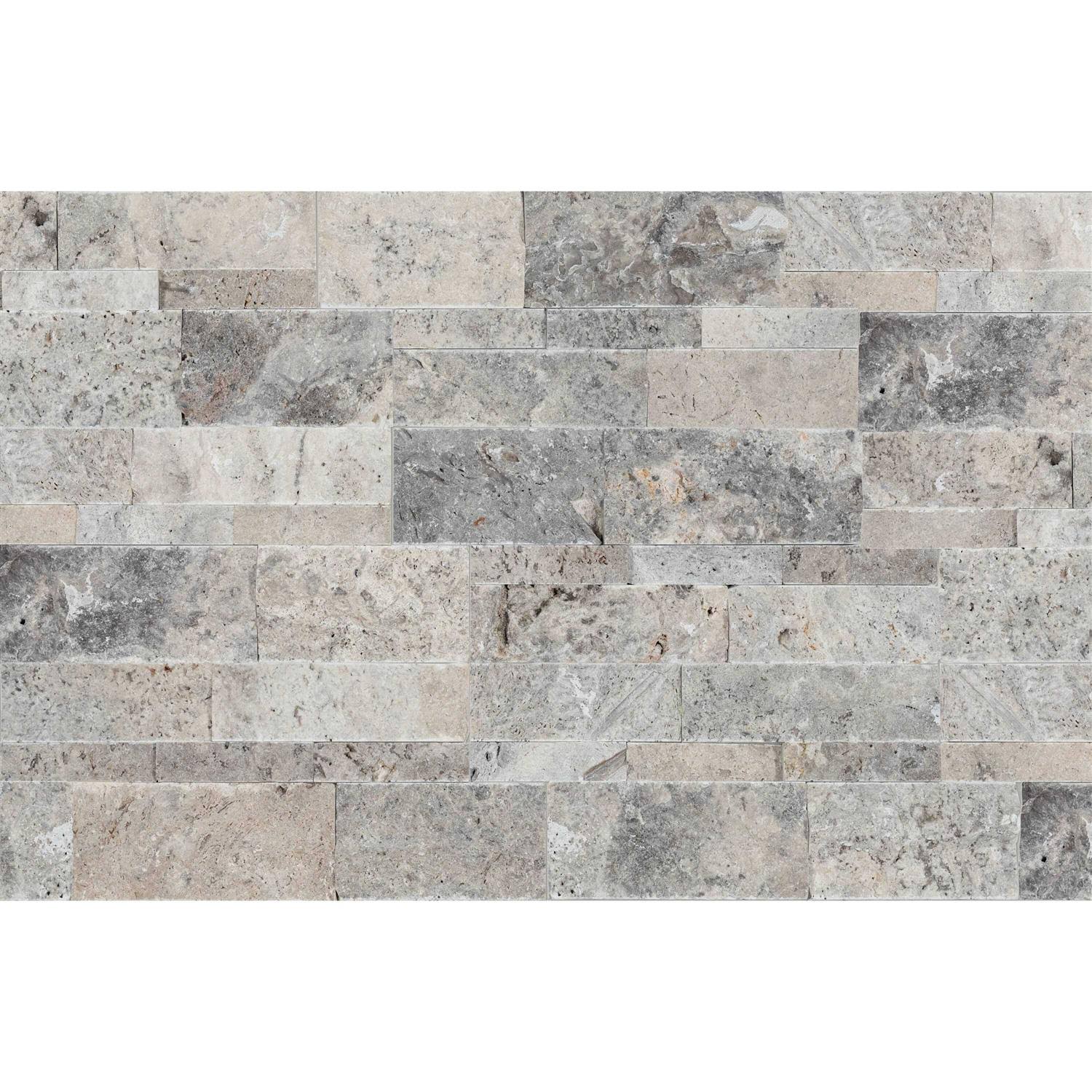 Satori Silver Crescent 6-in x 12-in Natural Stone Travertine Stone Look Wall Tile (0.48-sq. ft/ Piece)