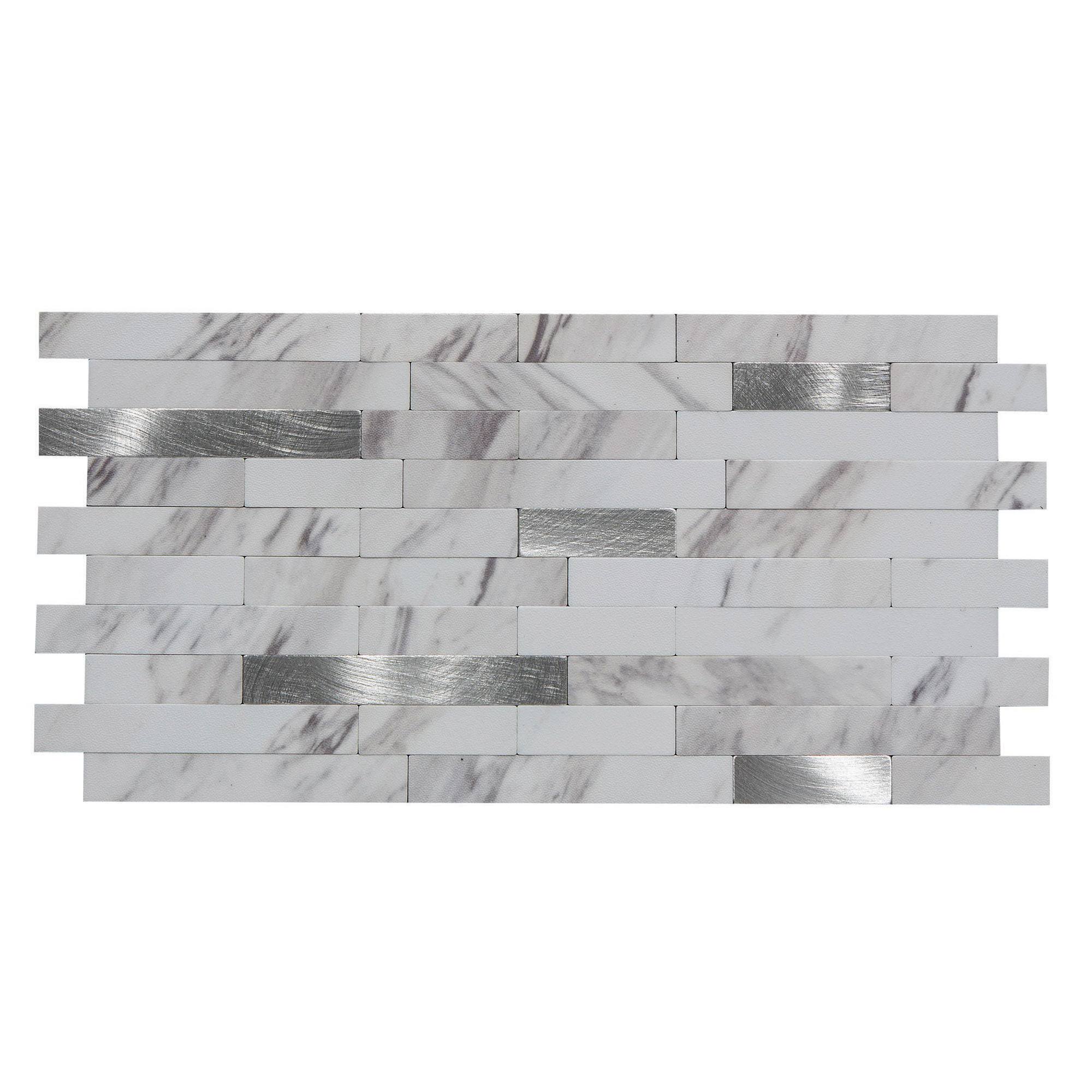 Aspect Collage 0.1875-in x 12-in Marble Shine Backsplash Panels