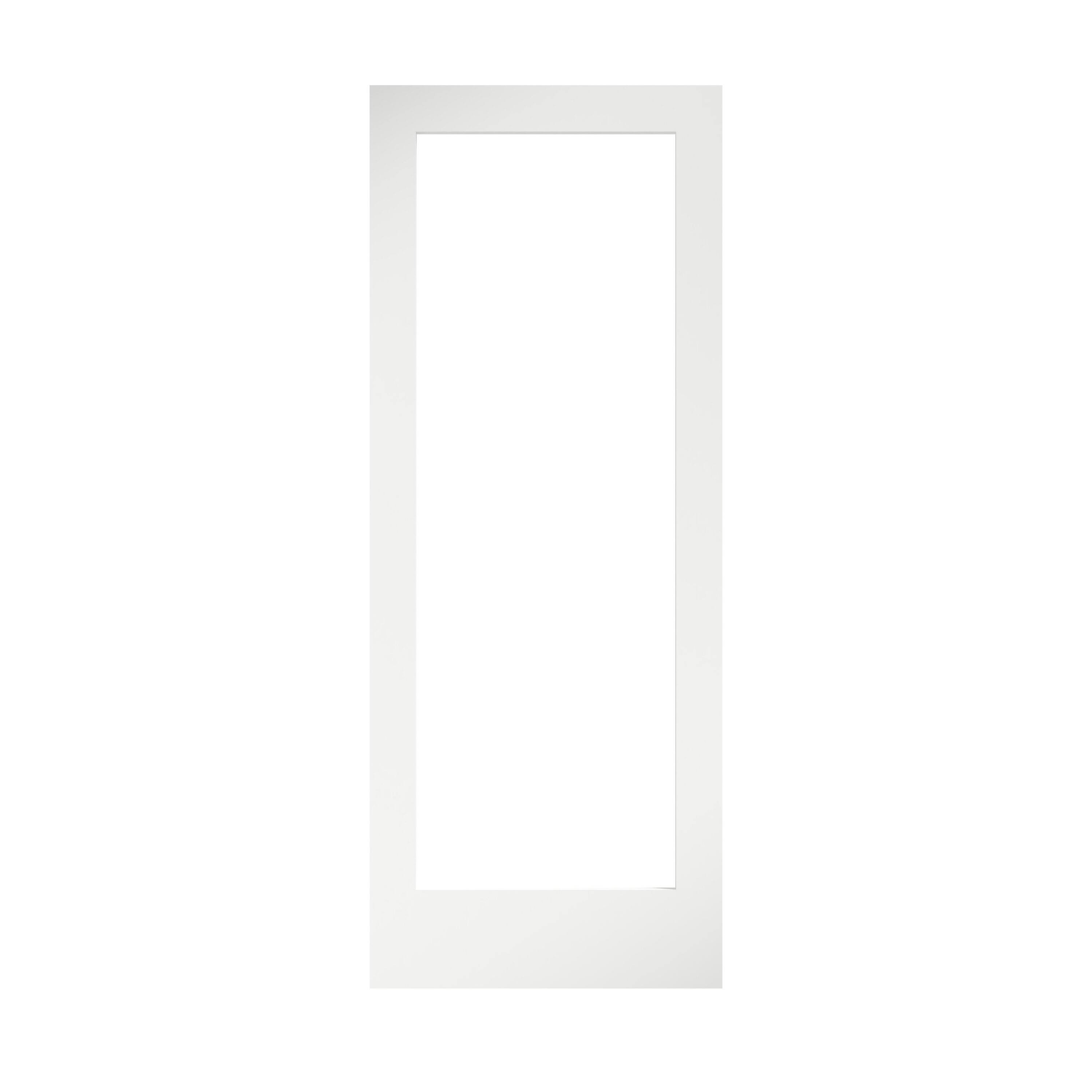 EightDoors 24-in x 80-in White 1-Panel Square Clear Glass Solid Core Primed Pine Wood Slab Door | 50388014802435SH