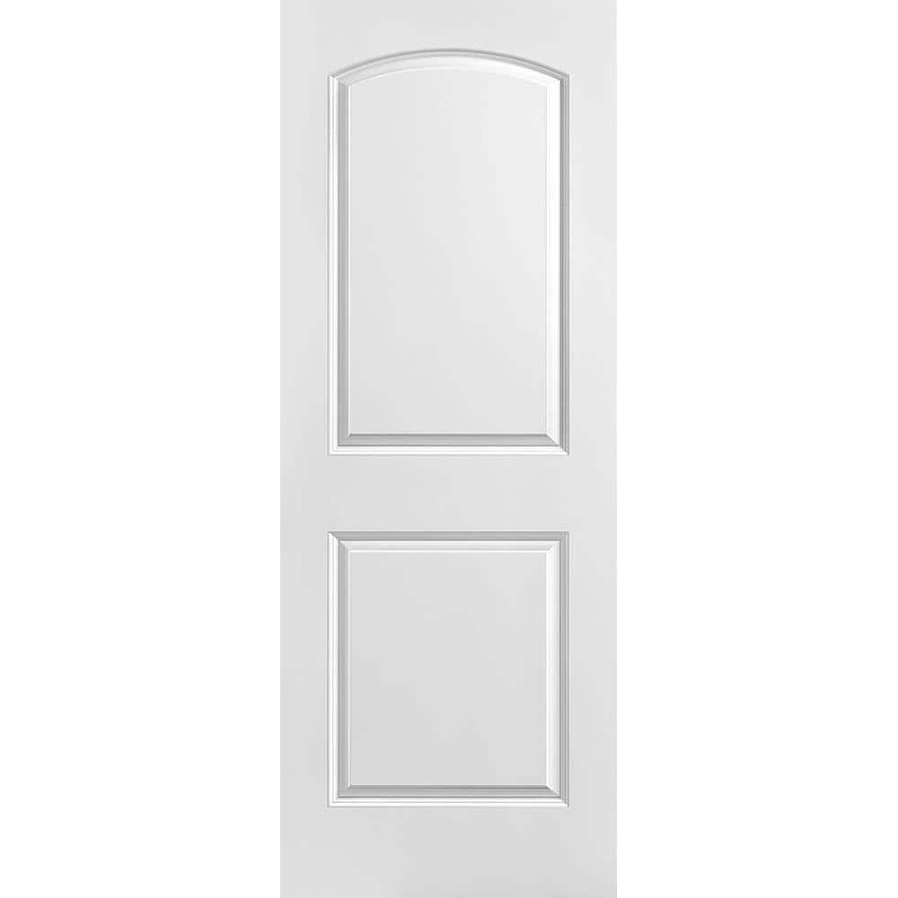 Masonite 30 in. x 80 in. Roman Smooth 2-Panel Round Top Hollow Core Primed Composite Interior Door Slab 11093