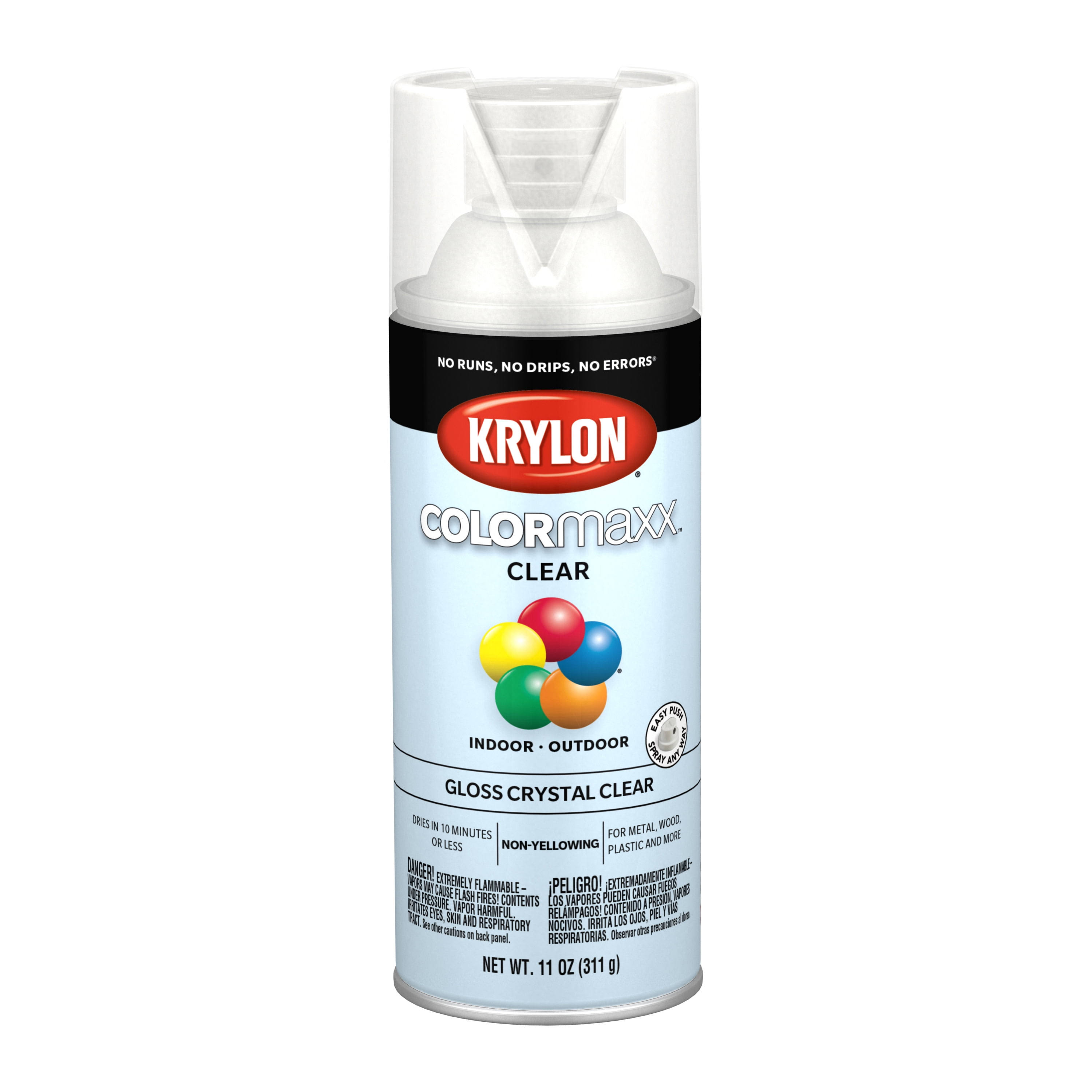 Krylon COLORmaxx Paint Spray, Gloss Crystal Clear, 12 oz.