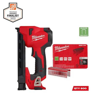 Milwaukee M12 12 Volt Lithium Ion Cordless Cable Stapler W/1 in. Insulated Cable Staples 600 per Box