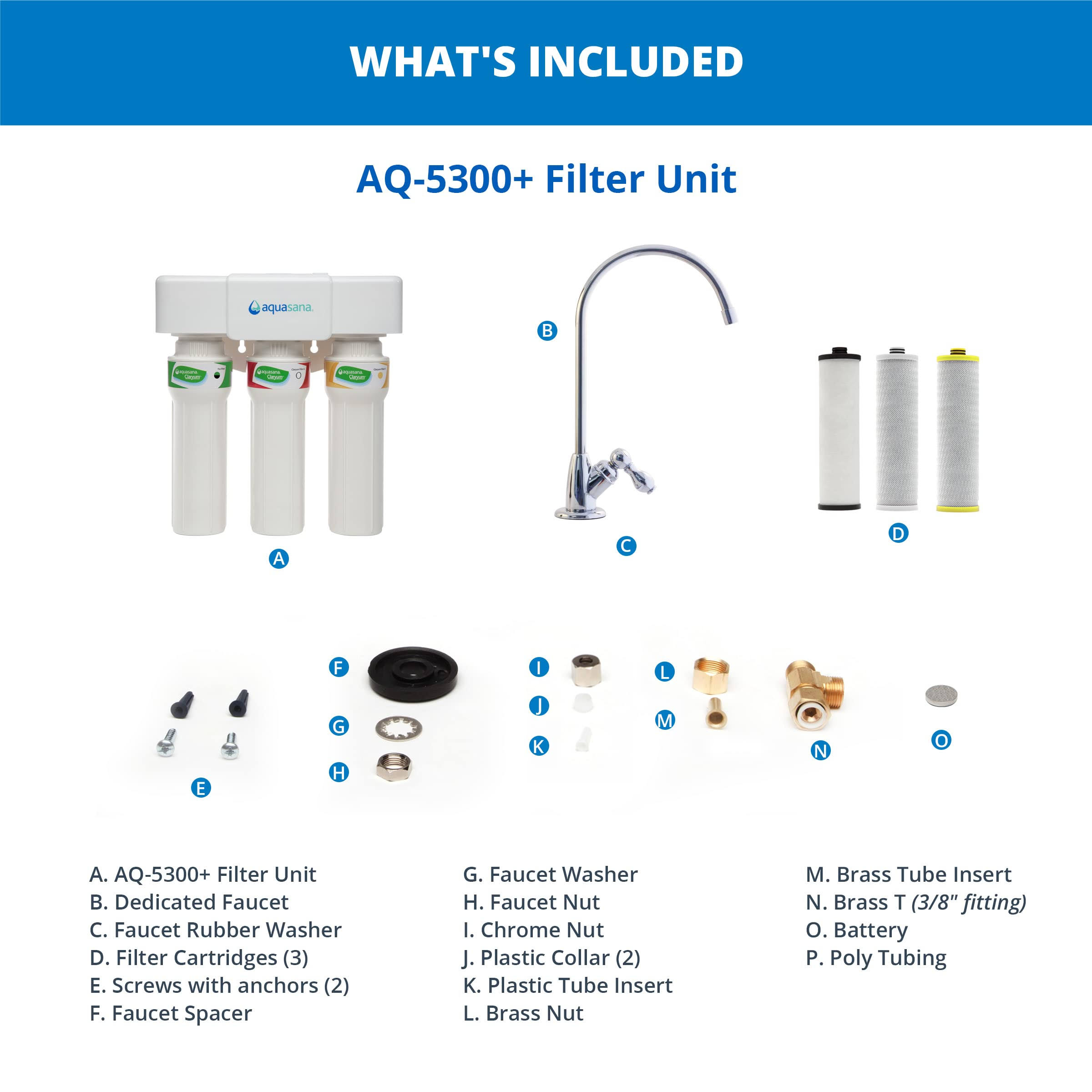 Aquasana 3-Stage Max Flow Under Sink Water Filter System with Chrome Faucet AQ-5300+