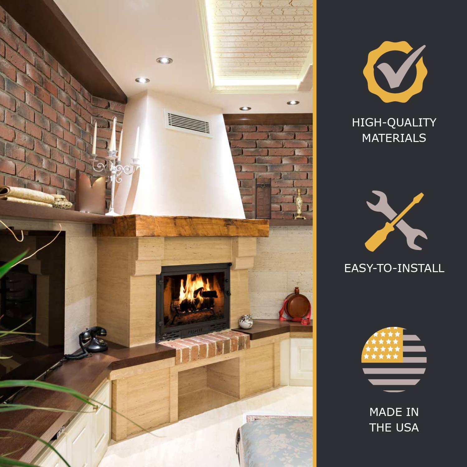 AZ Faux High-Density Polyurethane Faux Brick Wall Textured Panels for Interior and Exterior Decor | Faux Brick Paneling | Old Medford Brick | 8