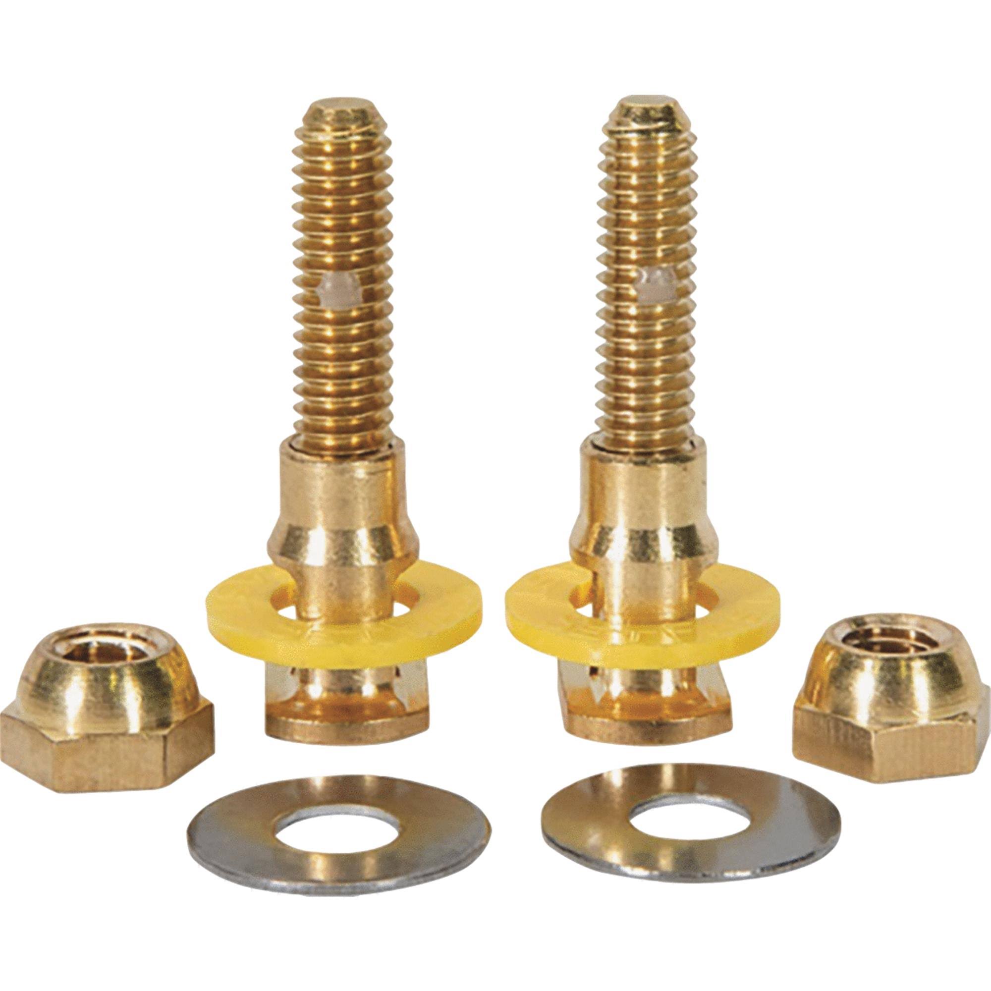 Fluidmaster SetFast Toilet Bolts Set Brass