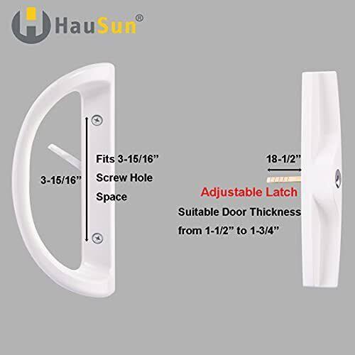 Sliding Patio Door Handle Set with Key Cylinder and Mortise Lock, Full Replacement Handle Lock Set Fits Door Thickness from 1-1/2