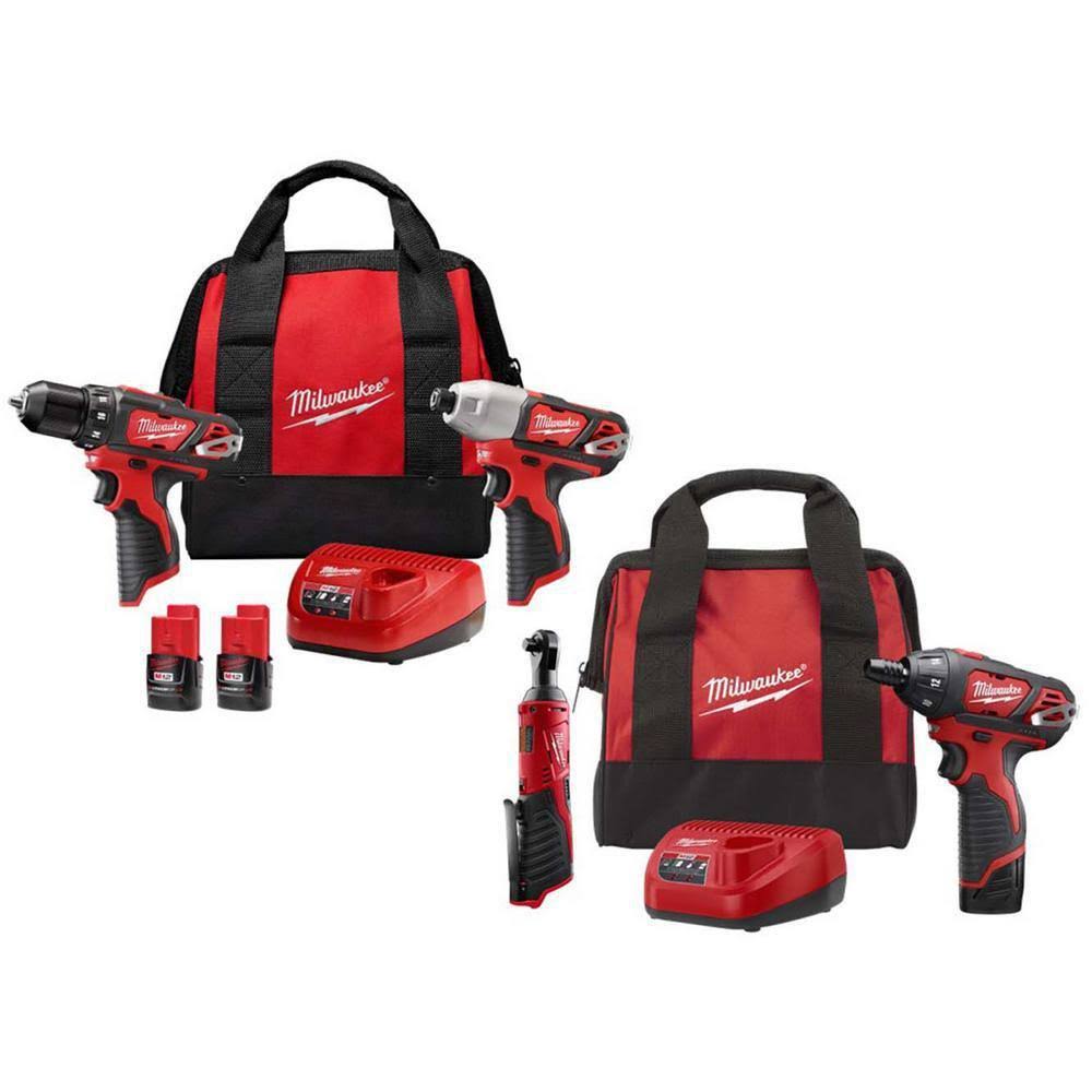 Milwaukee M12 12-Volt Lithium-Ion Brushless Cordless 4-Tool Combo Kit