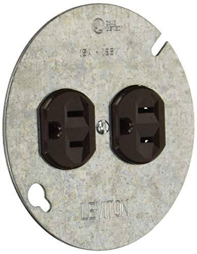 5042 15 Amp, 125 Volt, Duplex Receptacle on 4-Inch Cover, Zinc Plated Steel- 4 Pack