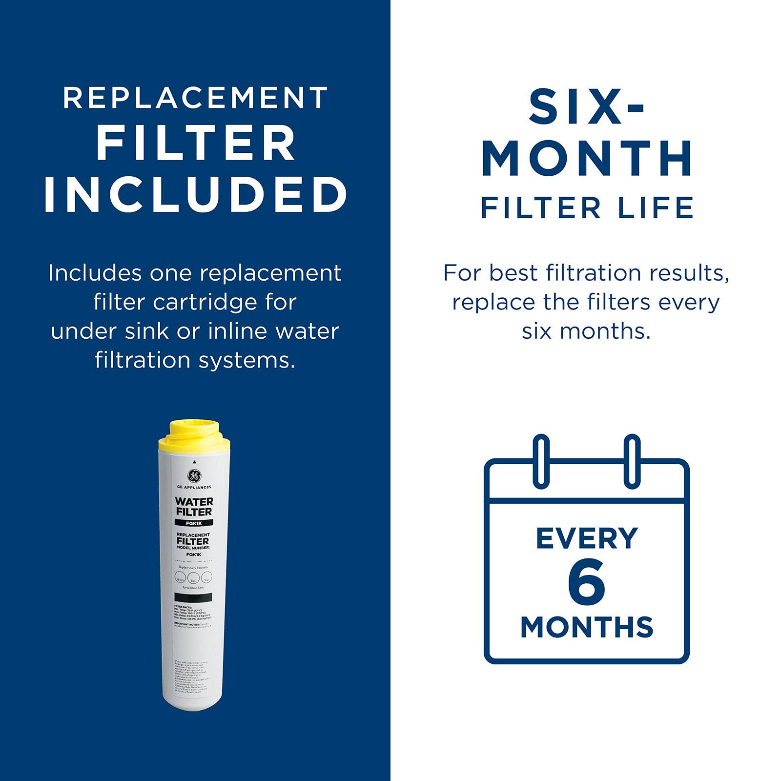 GE FQK1K Replacement Refrigerator Water Filter