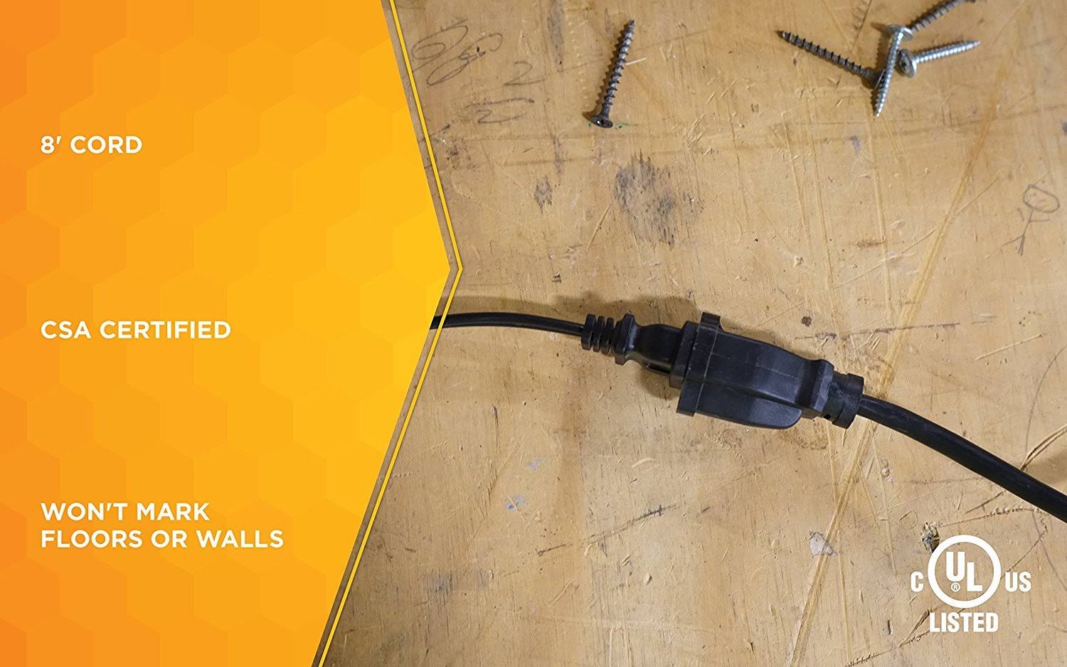 Woods General Purpose Extension Cord, Black, 8'