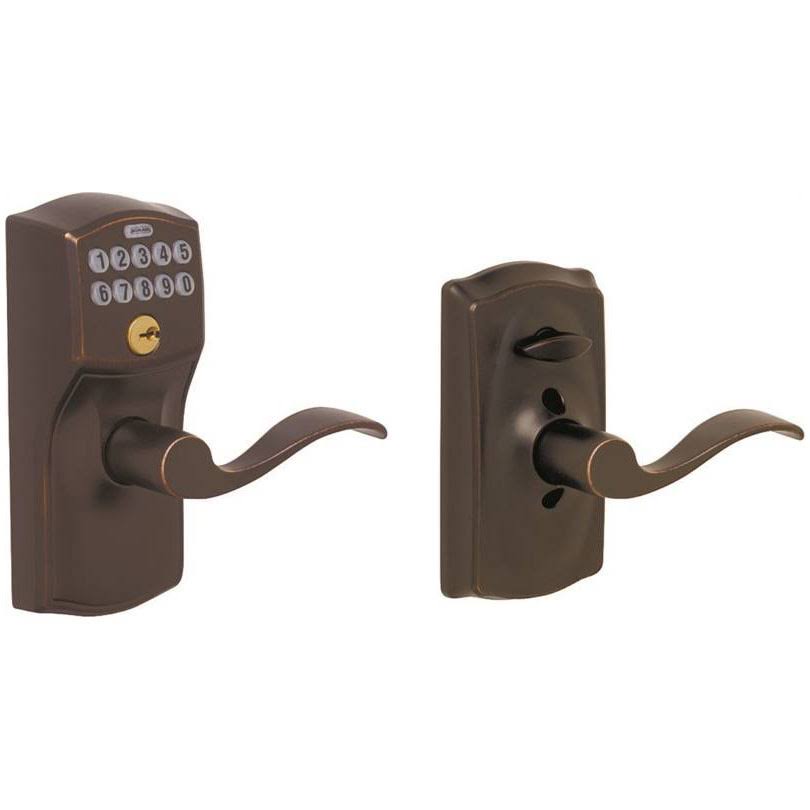 Schlage Accent Entry Lever Keypad Lock- Aged Bronze