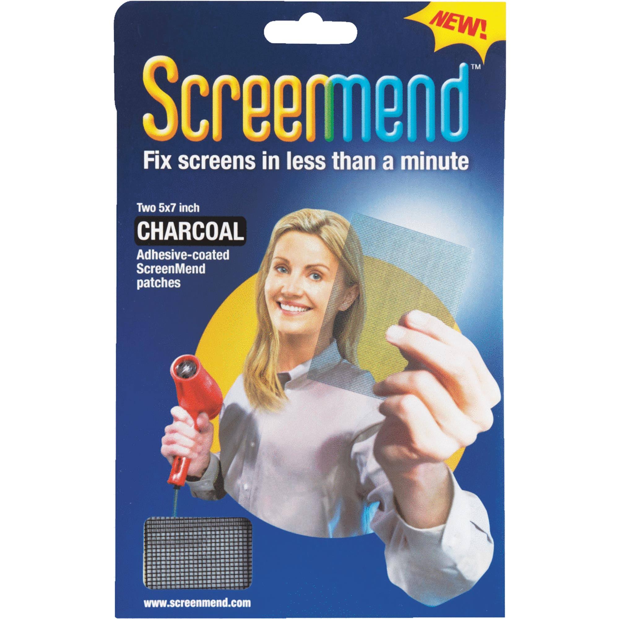 Screenmed Door and Window Screen Repair Patch, Charcoal- 2 pack