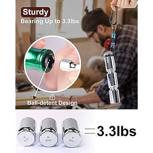 Push to Unlock,katerk 6pcs 1/4 inch Hex Shank Aluminum Alloy Screwdriver Bits Holder Light-Weight Quick-Change Extension Bar Keychain Drill Screw