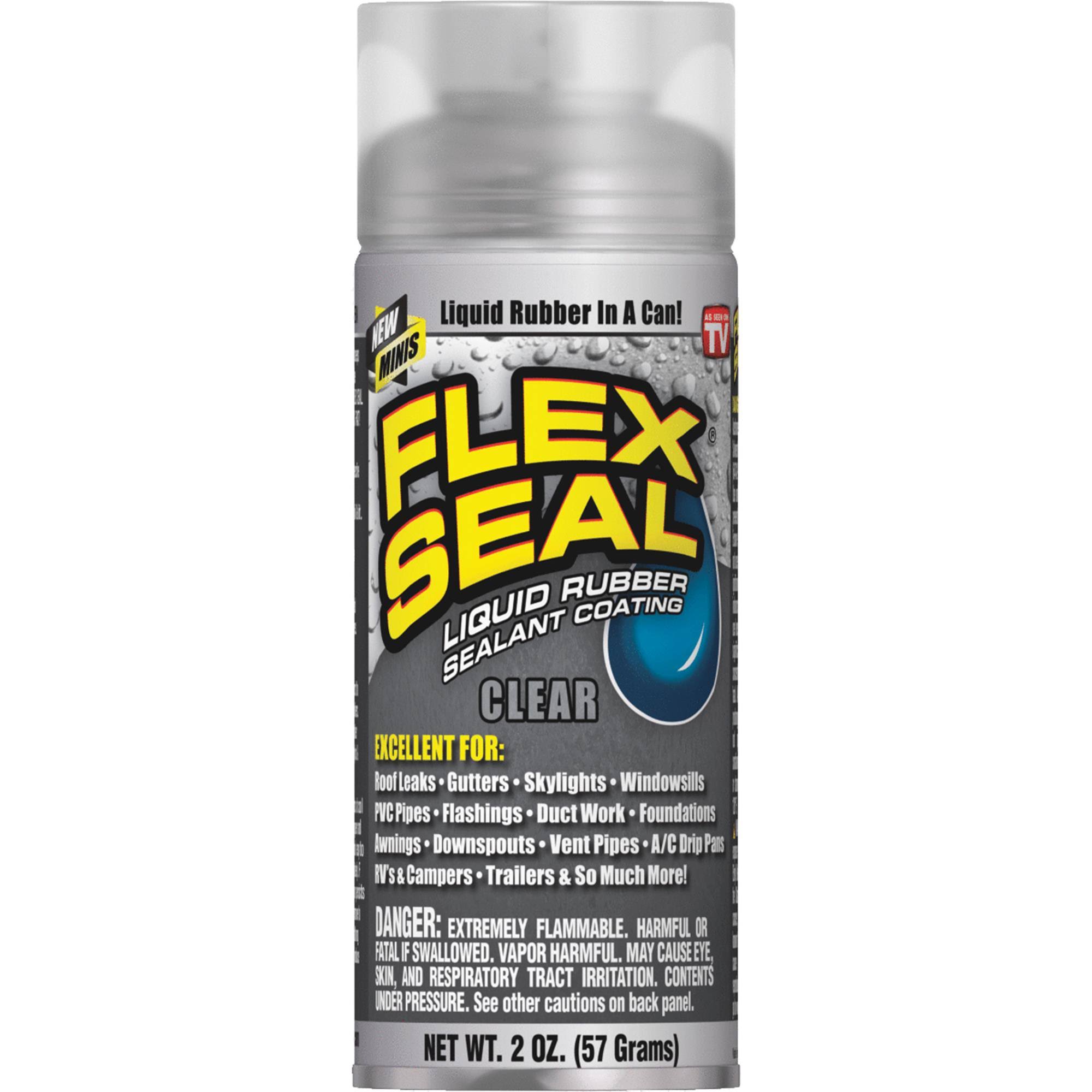 Flex Seal Liquid Rubber Sealant Coating, Clear, Minis- 2 oz