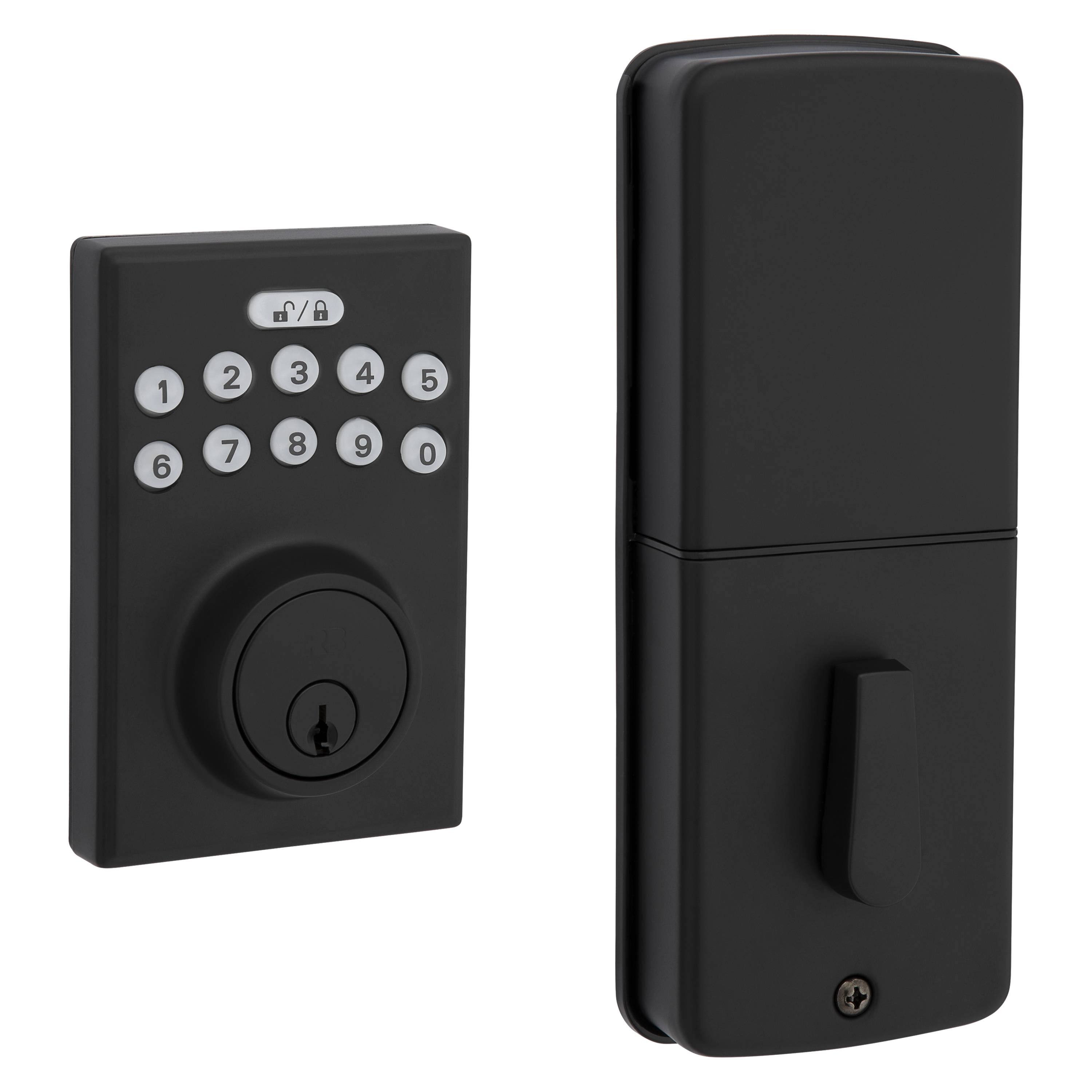 ReliaBilt Bragg Matte Black Single Cylinder Electronic Deadbolt Lighted Keypad | 92640-027