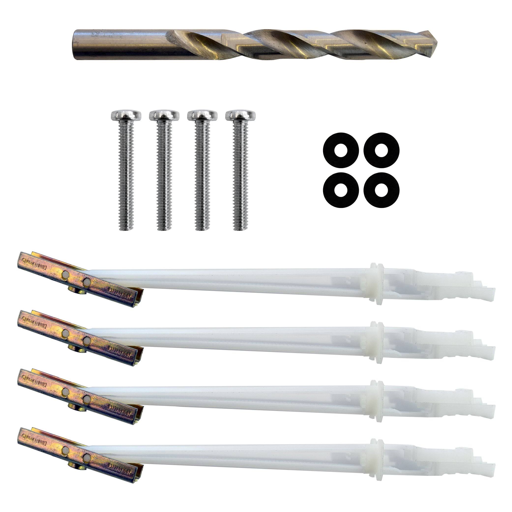 Steel Stud TV Mounting Kit for Tilt & Low Profile TV Mounts- Includes 4 Snaptoggle Anchors, Steel Drill Bit and TV Mounting Hardware