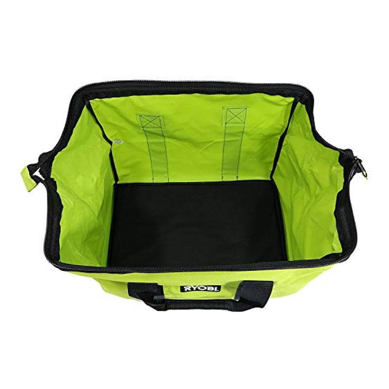 Green Wide Mouth Collapsible Genuine OEM Contractor's Bag w/Full Top Single Zipper Action and Cross x Stitching