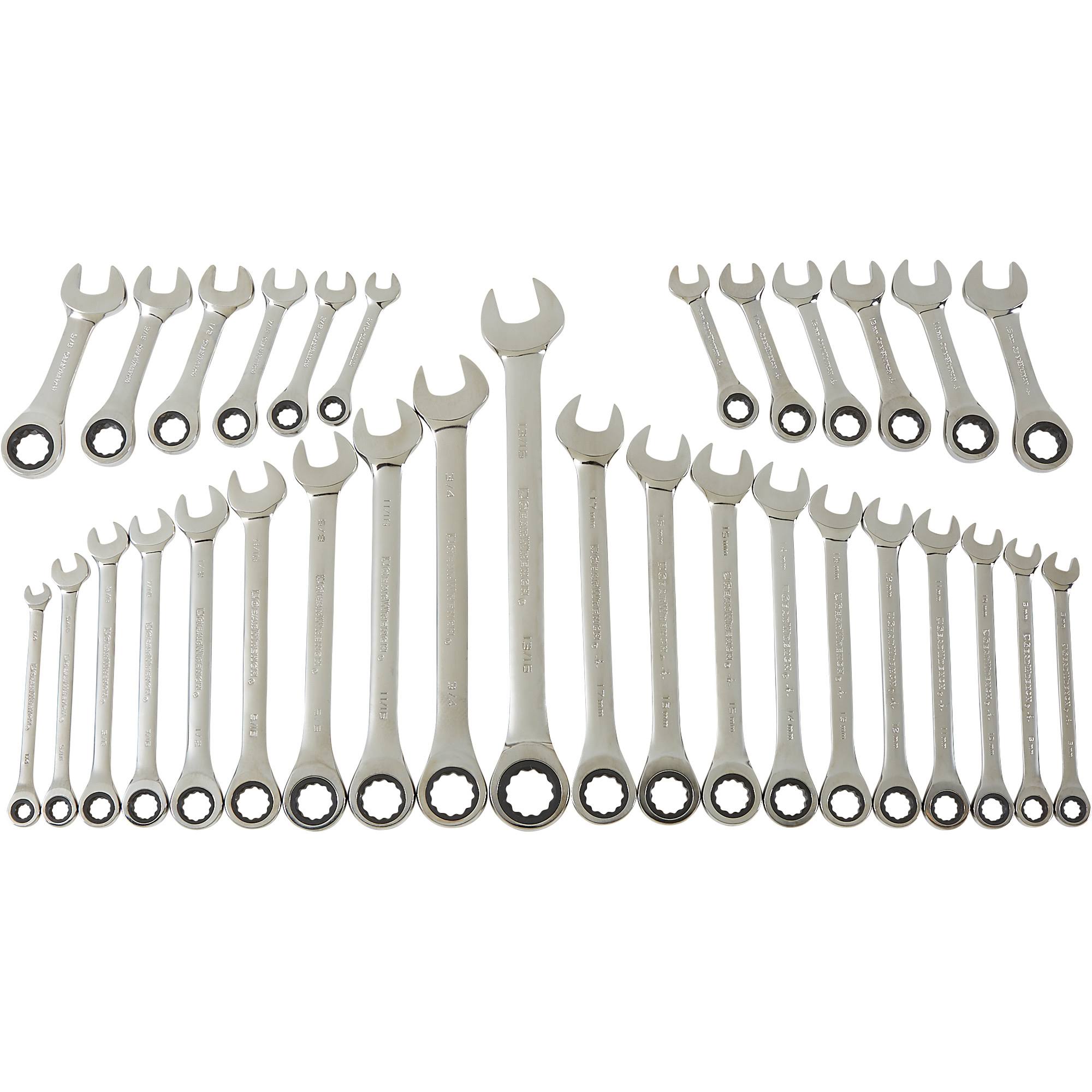 GearWrench 70032 32-Piece Combination Ratcheting Wrench Set with Stubby Wrenches and Carrying Case