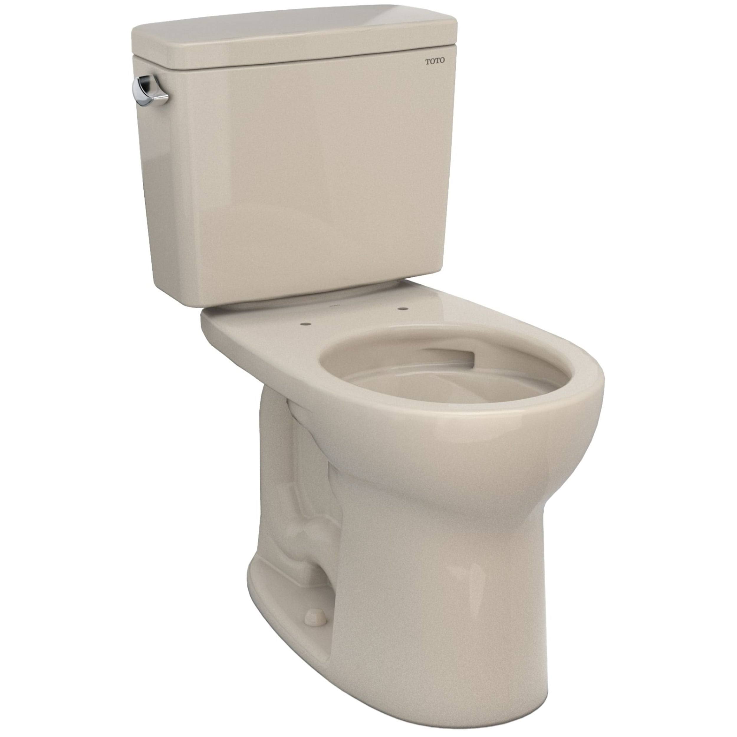 Toto CST775CSFG#03 Drake Two-Piece Round 1.6 GPF Universal Height Tornado Flush Toilet with CeFiONtect , Bone