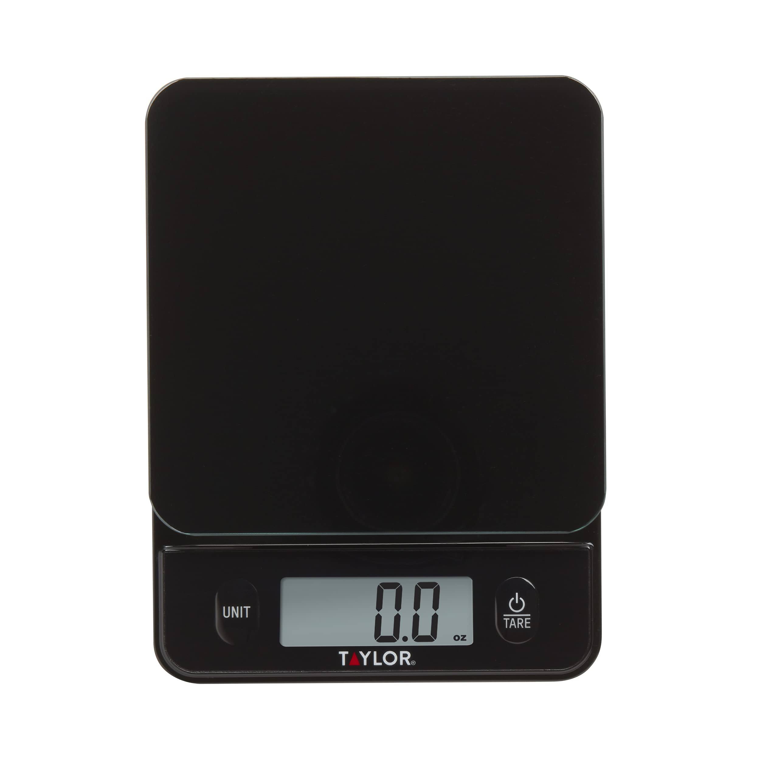 Taylor Glass Digital Kitchen Scale Black, 11 lb.